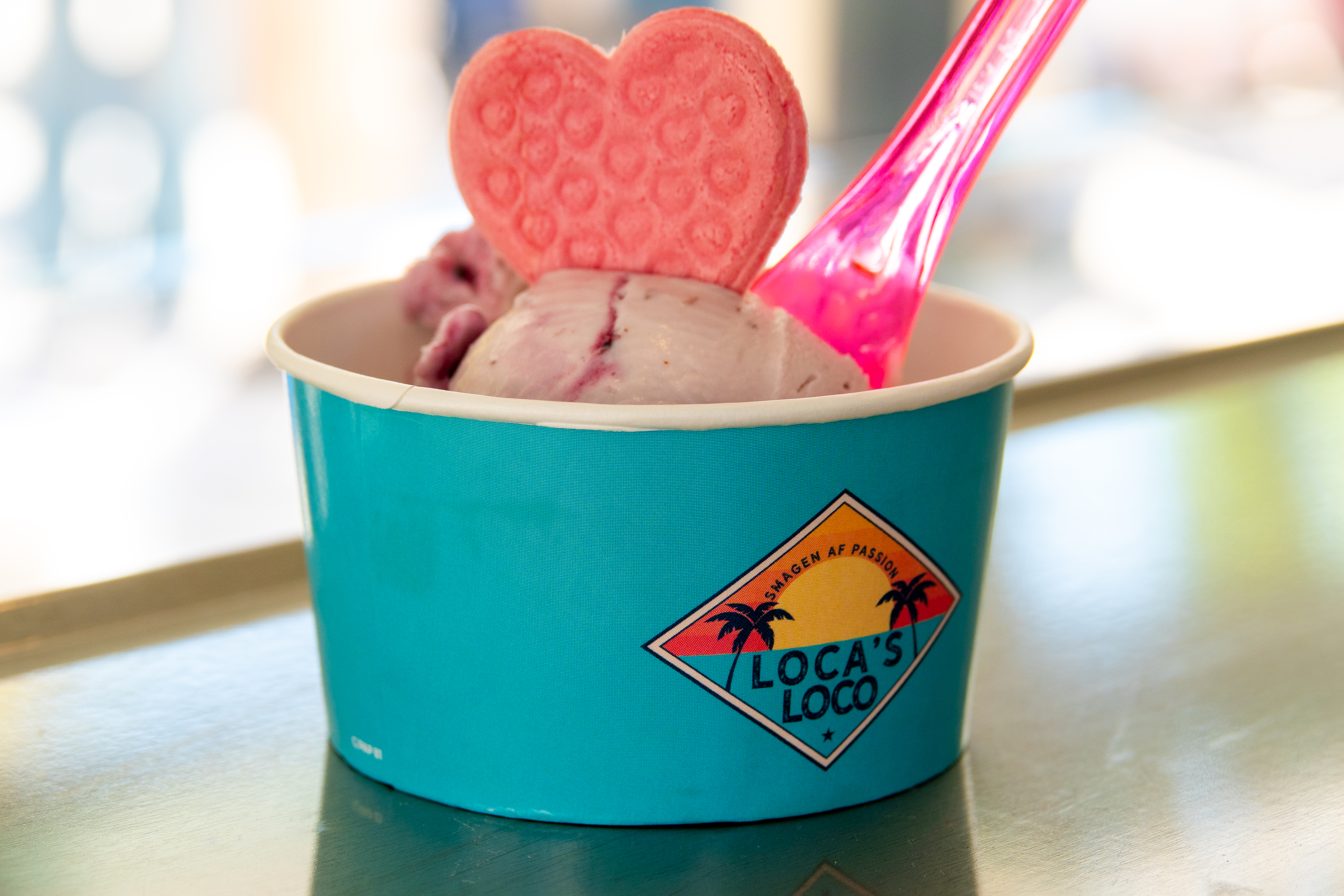 Frisk gelato i isdisk